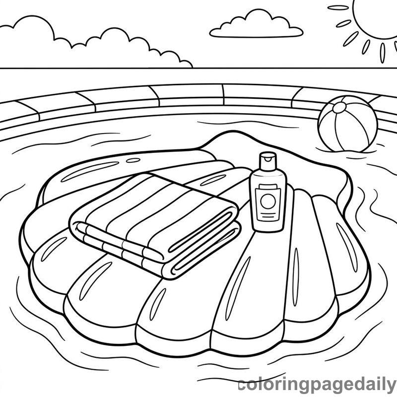 Seashell Pool Float Relaxation - Colored reference example