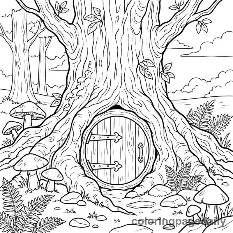 Secret Tree Door - Colored reference example