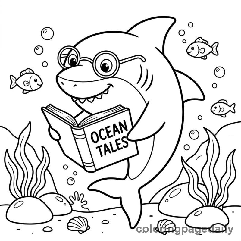 Shark Reading Book - Colored reference example