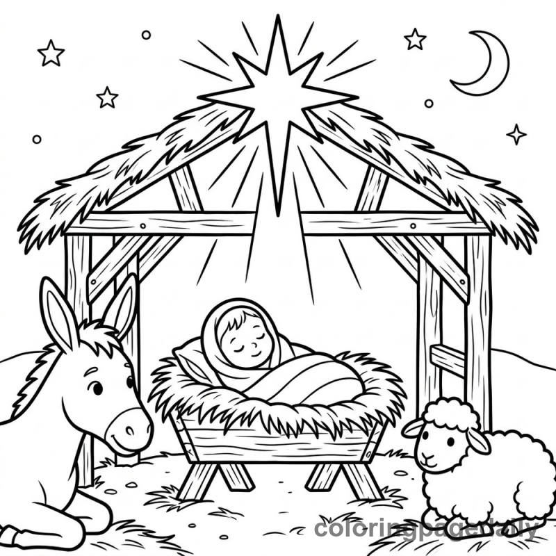Simple Nativity Scene - Colored reference example