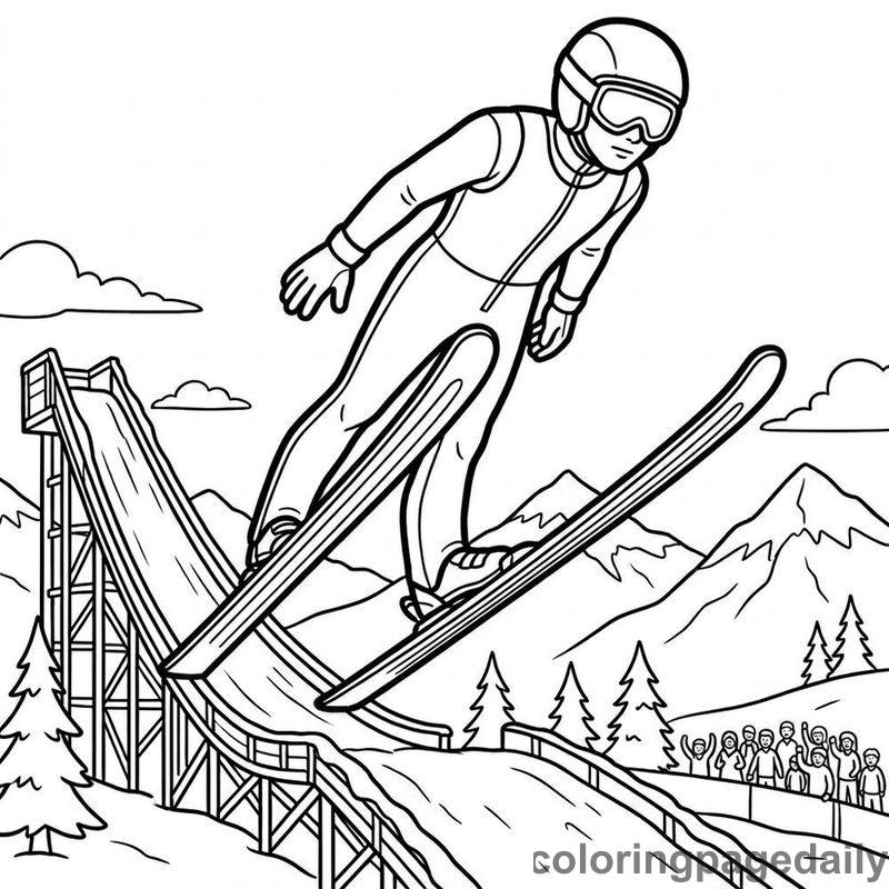 Ski Jump Action - Colored reference example