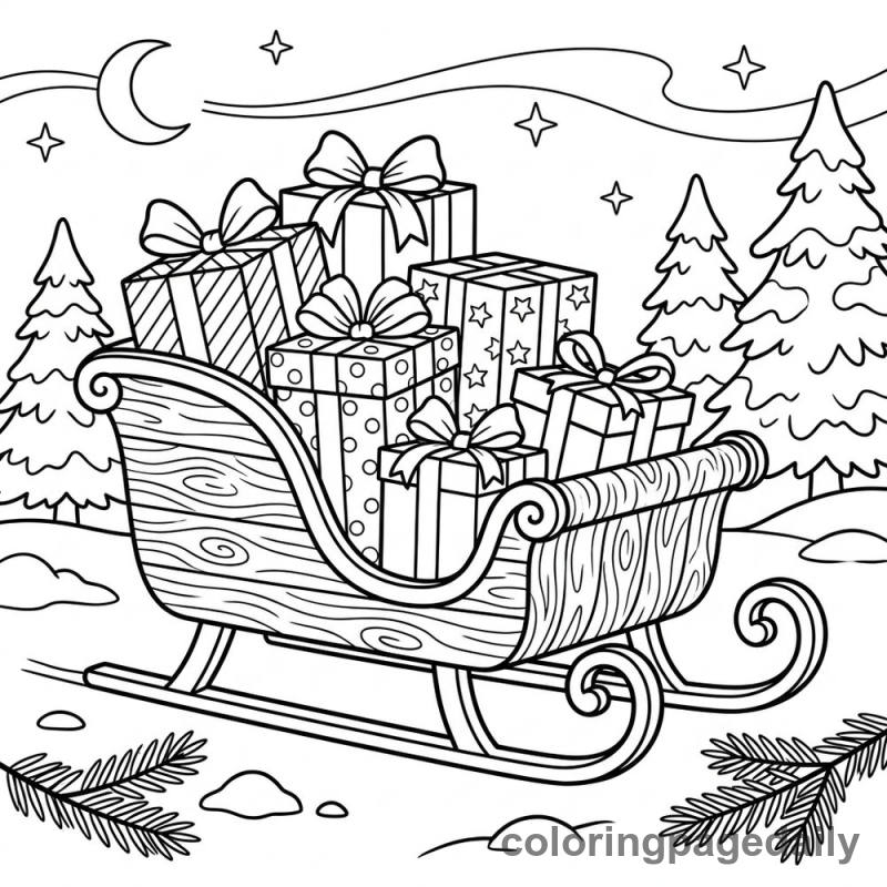 Sleigh Full of Presents - Colored reference example