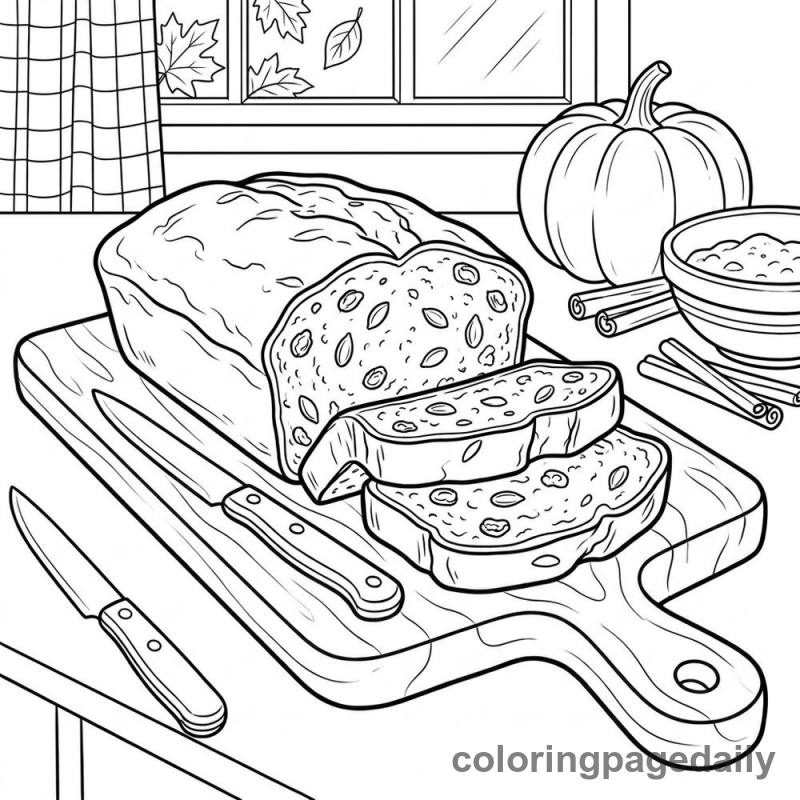 Sliced Pumpkin Bread - Colored reference example