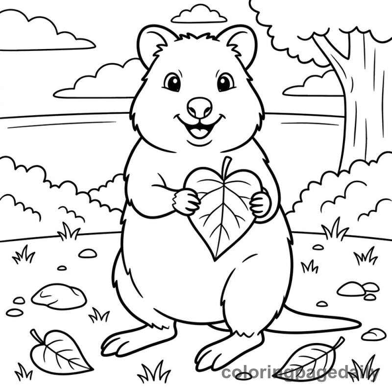 Quokka's Leafy Love - Colored reference example