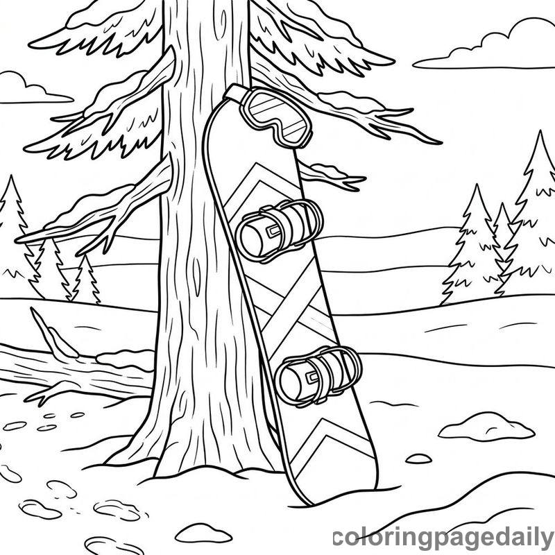 Snowboard And Goggles - Colored reference example