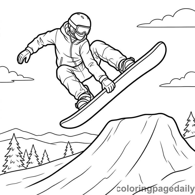 Snowboarder Catching Big Air - Colored reference example