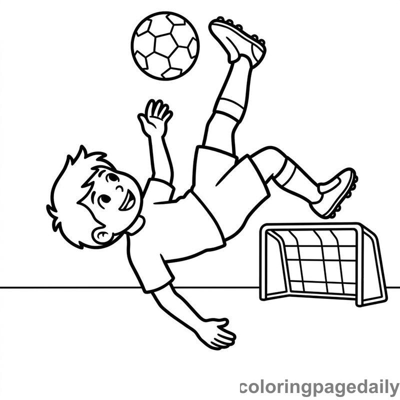 Soccer Player Bicycle Kick - Colored reference example