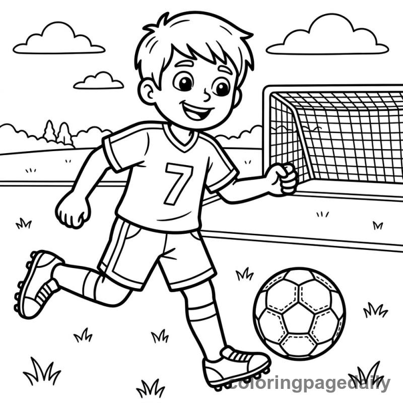 Soccer Player Dribbling - Colored reference example