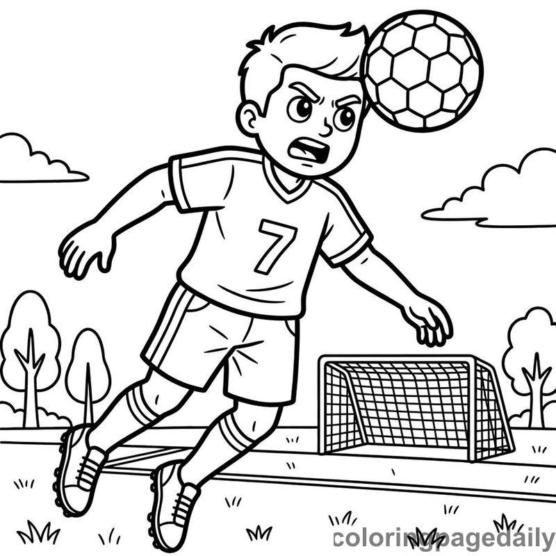 Soccer Player Header Jump - Colored reference example