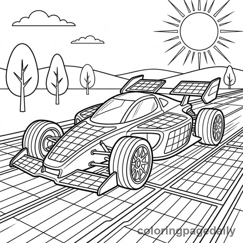 Solar Powered Race Car - Colored reference example