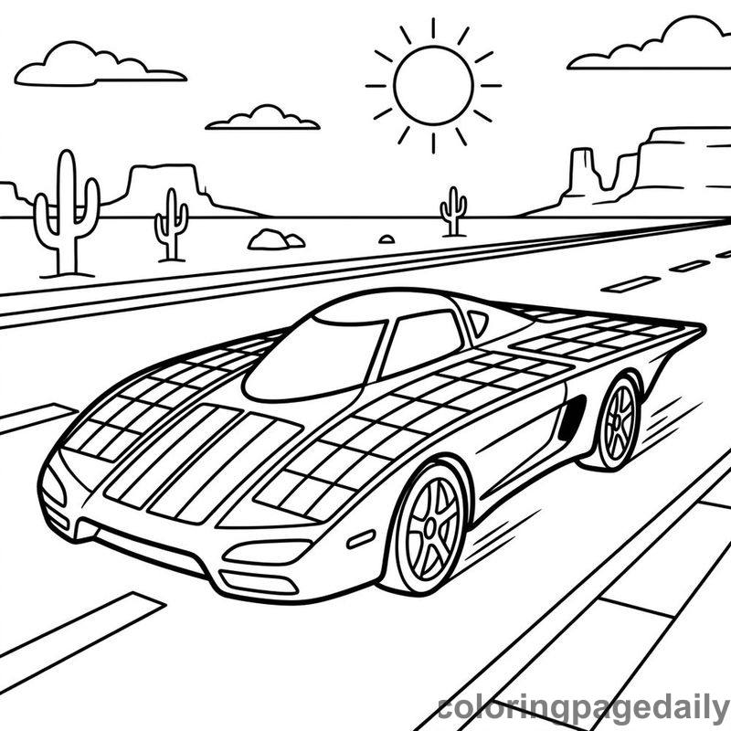 Solar Powered Race Car - Daily printable coloring page in Vehicle category