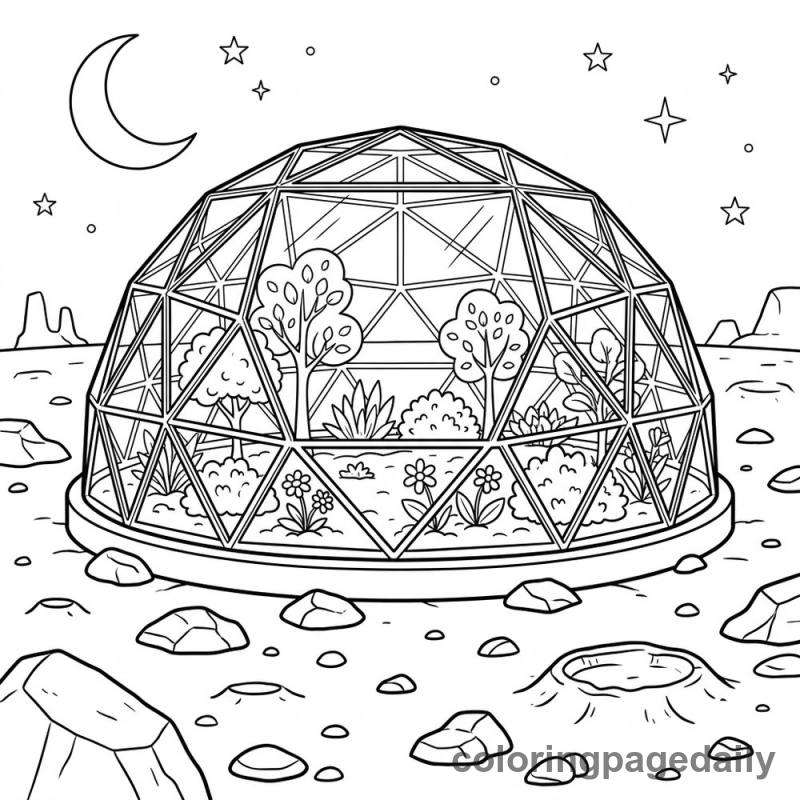 Space Bio-Dome Habitat - Colored reference example