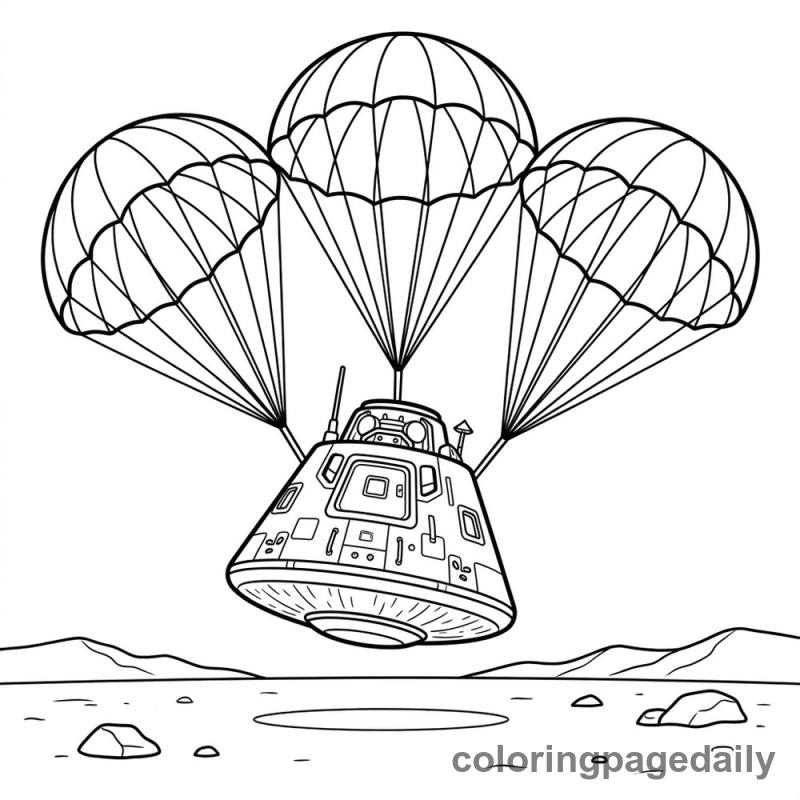 Space Capsule Landing - Colored reference example