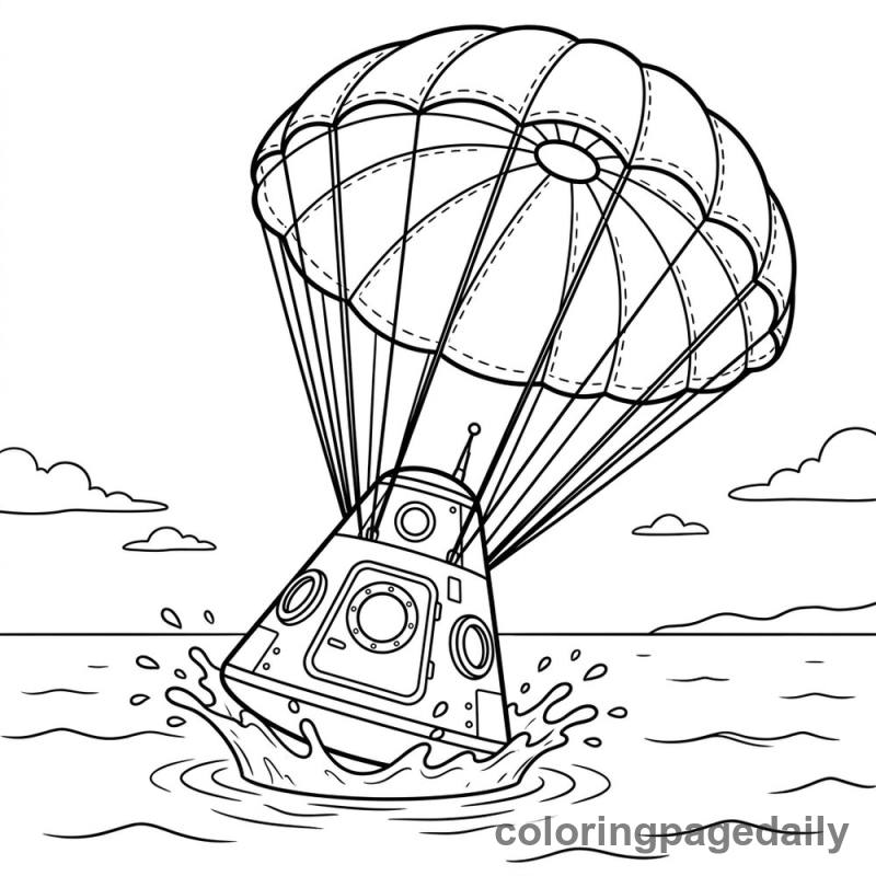 Space Capsule's Safe Splashdown - Colored reference example