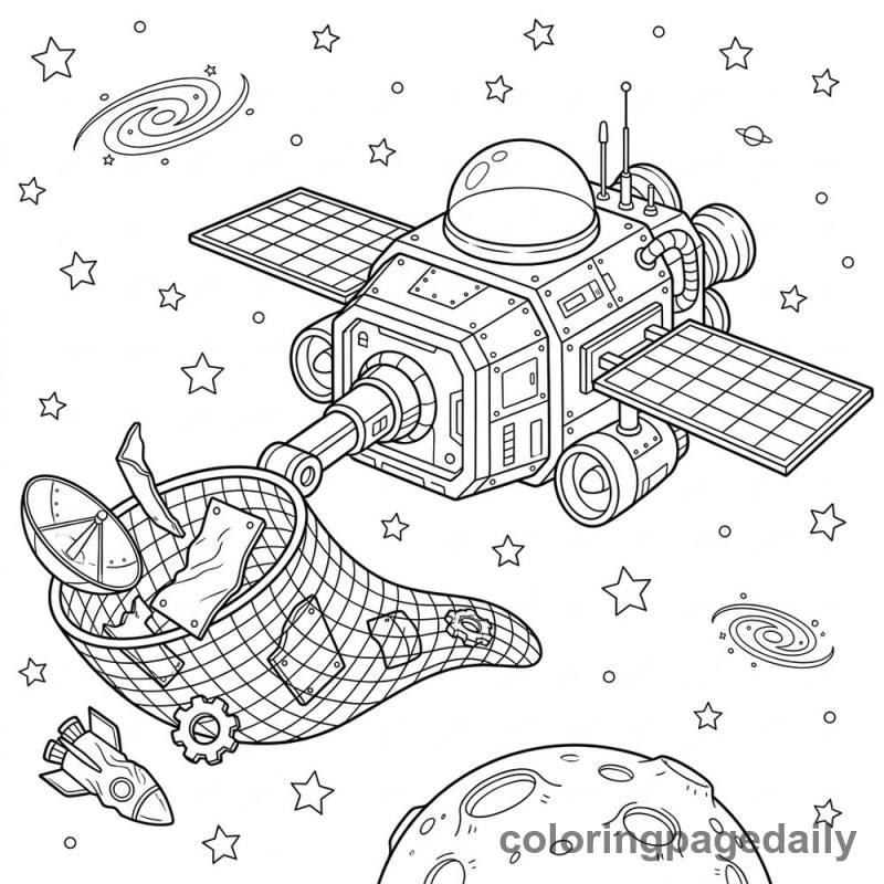 Space Debris Sweeper Vehicle - Colored reference example