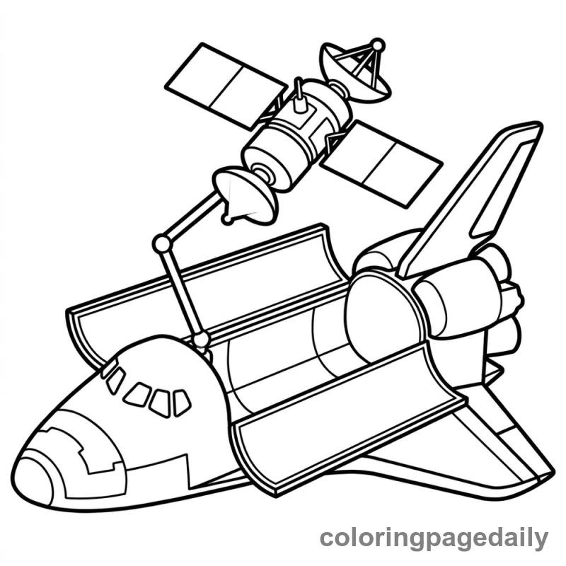 Space Shuttle Deploying Satellite - Colored reference example