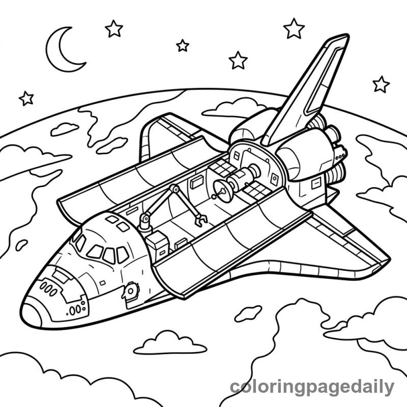 Space Shuttle in Orbit - Colored reference example