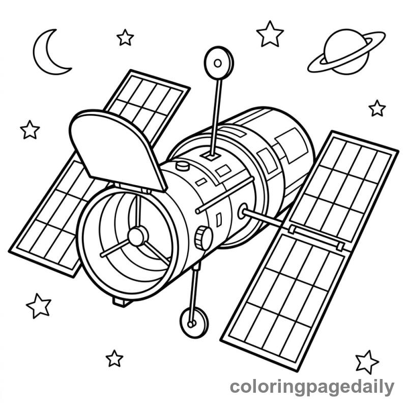 Space Telescope Orbiting - Colored reference example