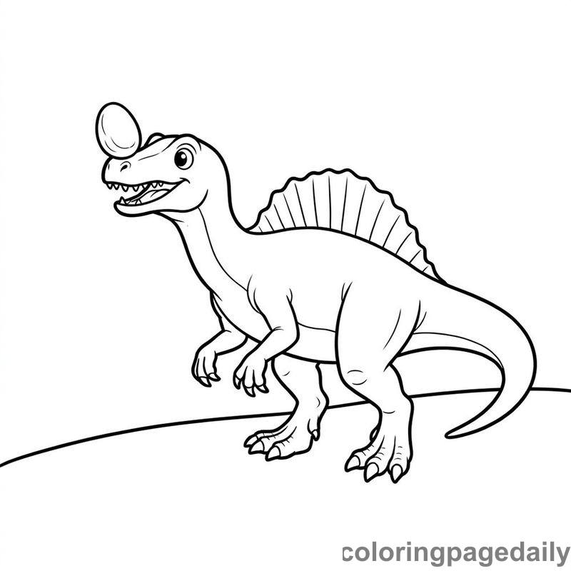 Spinosaurus Balancing River Rock - Colored reference example