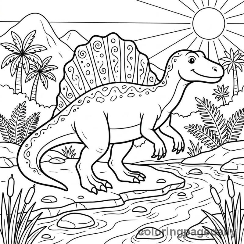Spinosaurus's Decorated Sail - Colored reference example