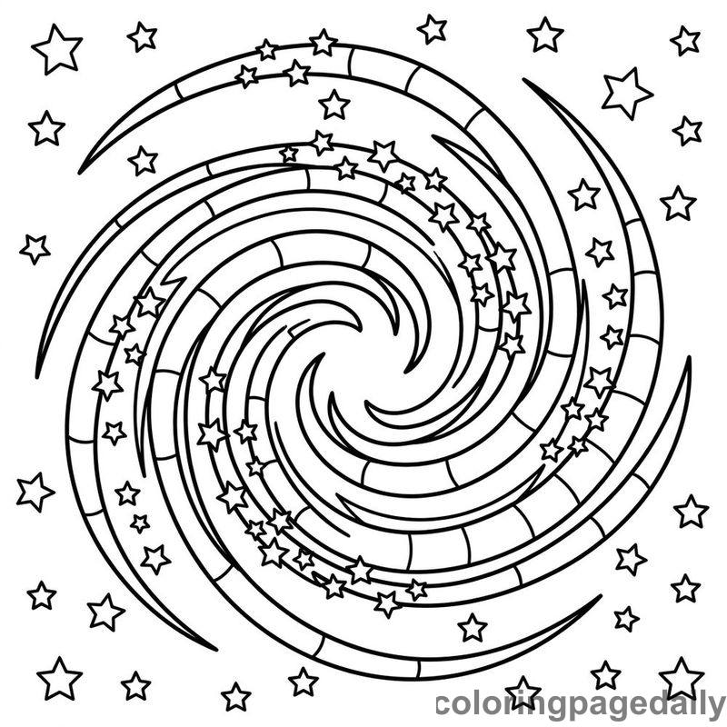 Spiral Galaxy Swirling In Space - Colored reference example