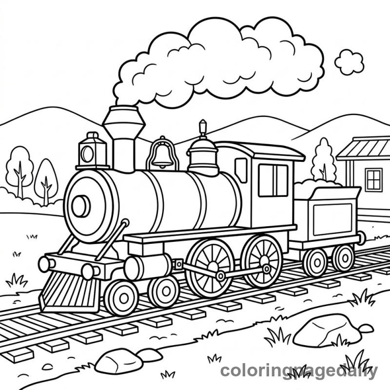Steam Locomotive Train - Colored reference example