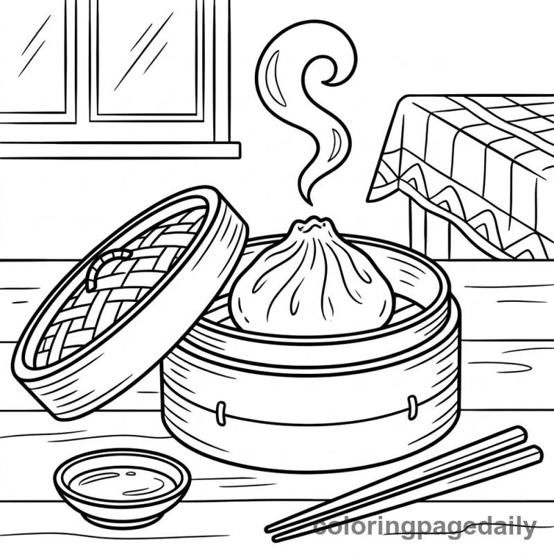 Steaming Hot Soup Dumpling - Colored reference example
