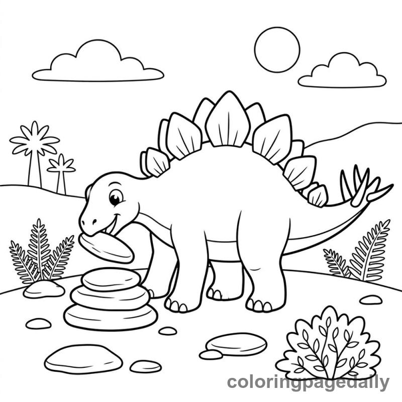Stegosaurus Stacking Stones - Colored reference example