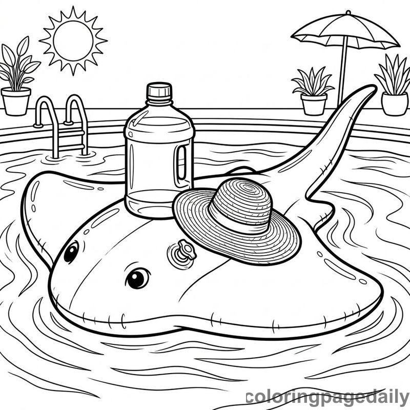 Stingray Float In Pool - Colored reference example