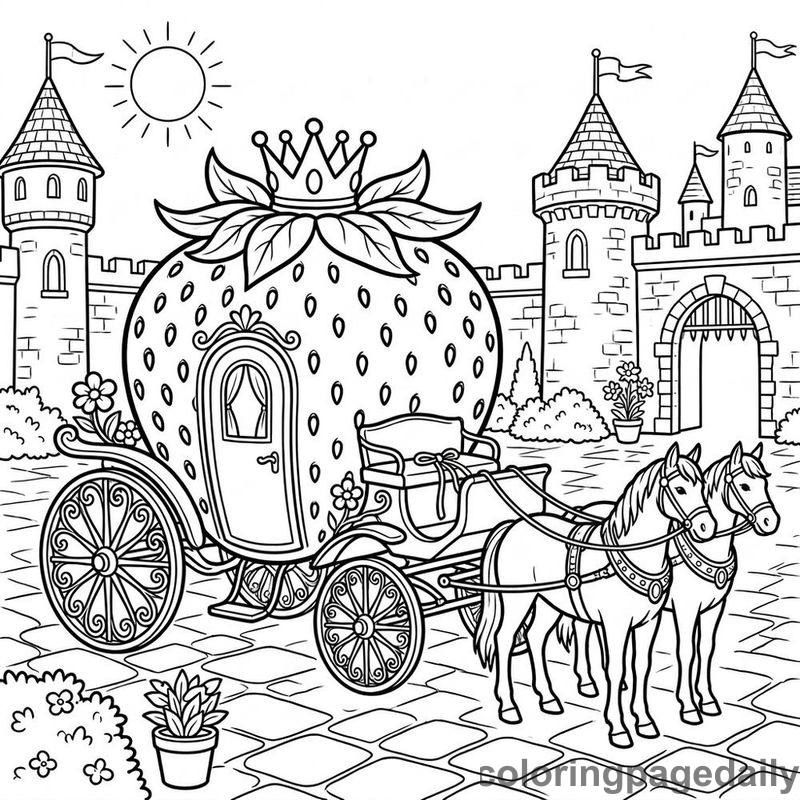 A Sweet Adventure in the Berry Kingdom - story illustration coloring page