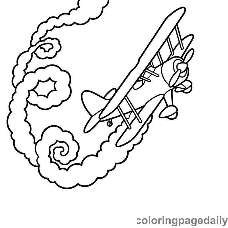 Stunt Biplane Vertical Climb - Colored reference example