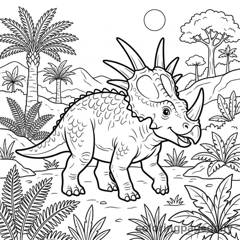 Styracosaurus Walking Wild - Colored reference example