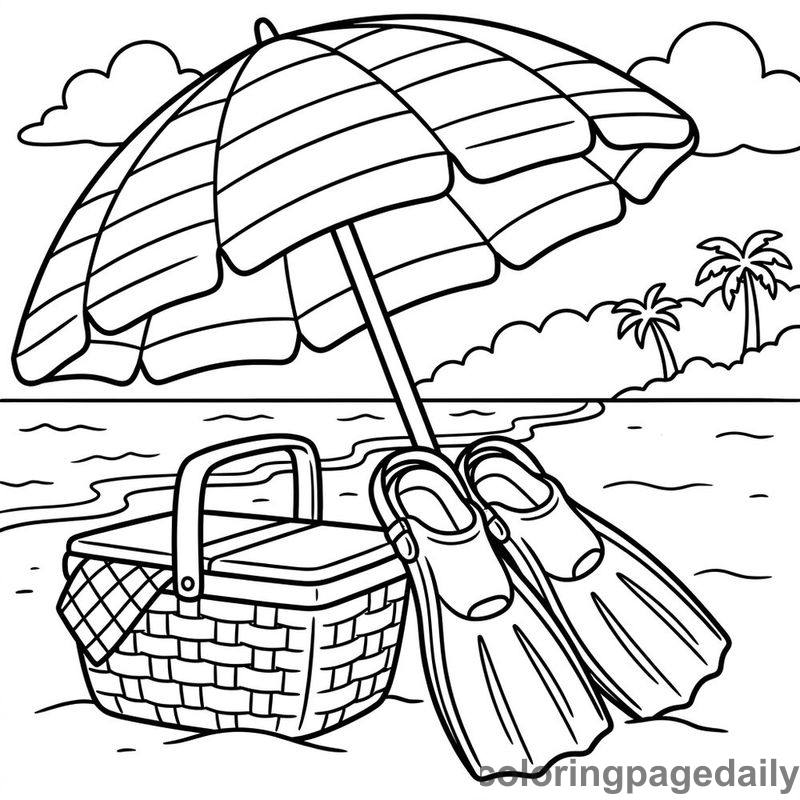 Summer Beach Picnic Shade - Colored reference example