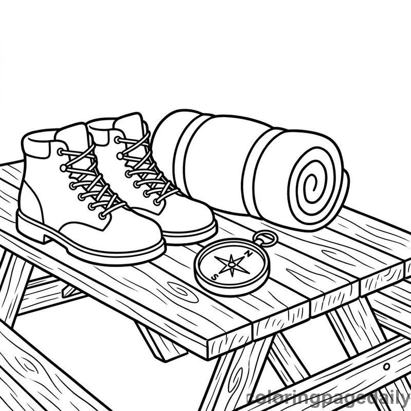 Summer Camping Gear Setup - Colored reference example