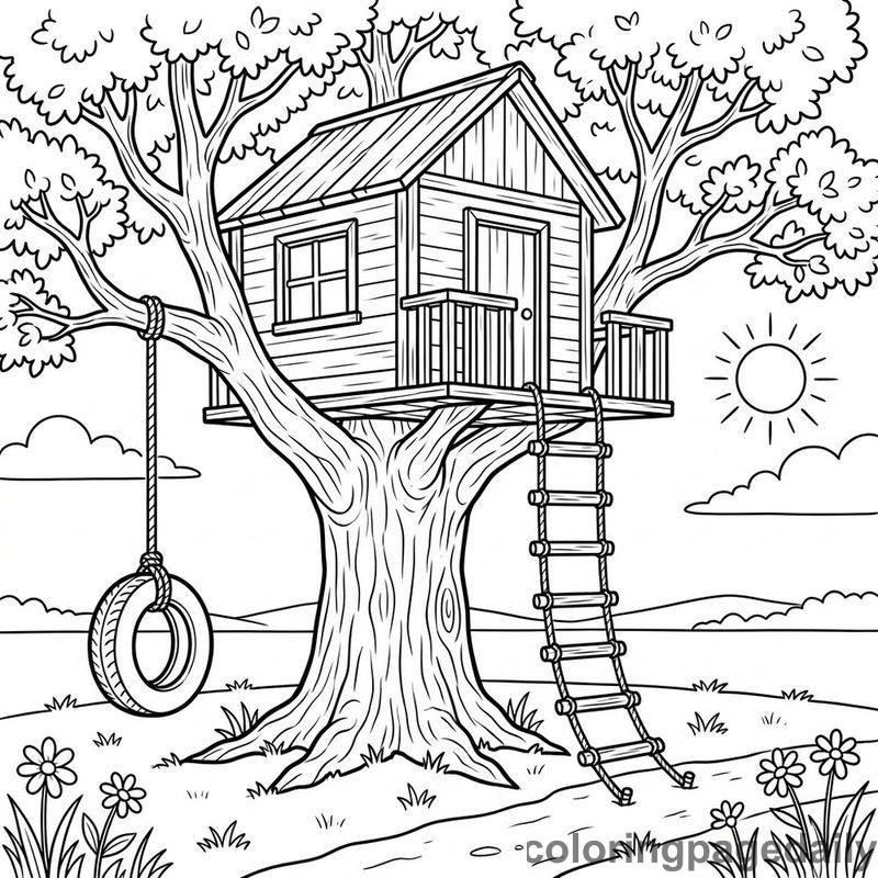 Summer Oak Treehouse - Colored reference example