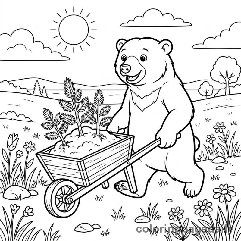 Sun Bear Spring Planting - Colored reference example