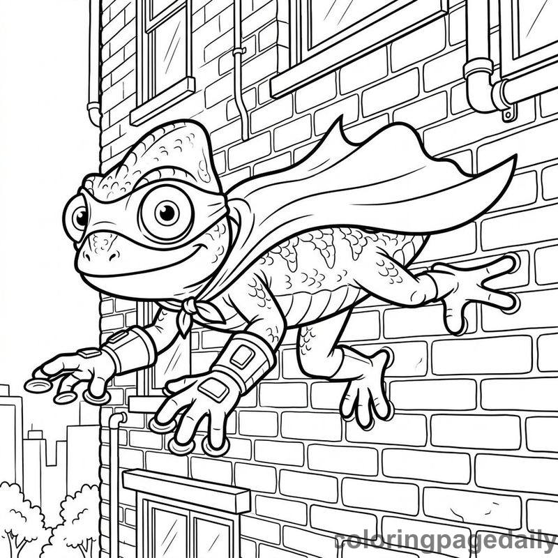 Superhero Chameleon Wall Crawling - Colored reference example