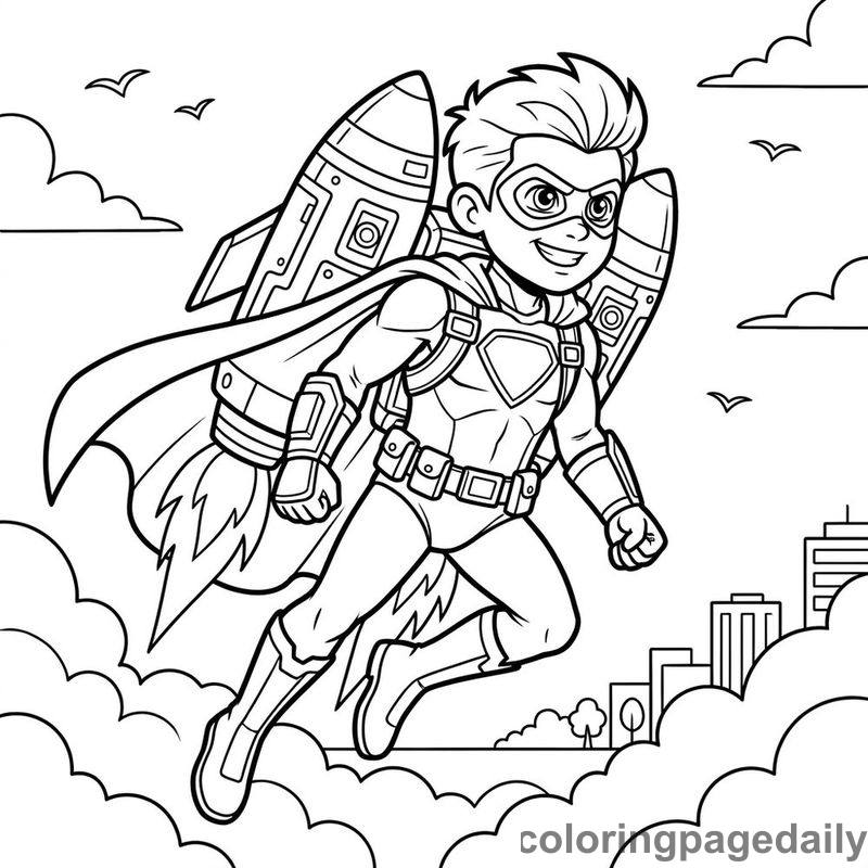 Superhero Jetpack Flight - Colored reference example