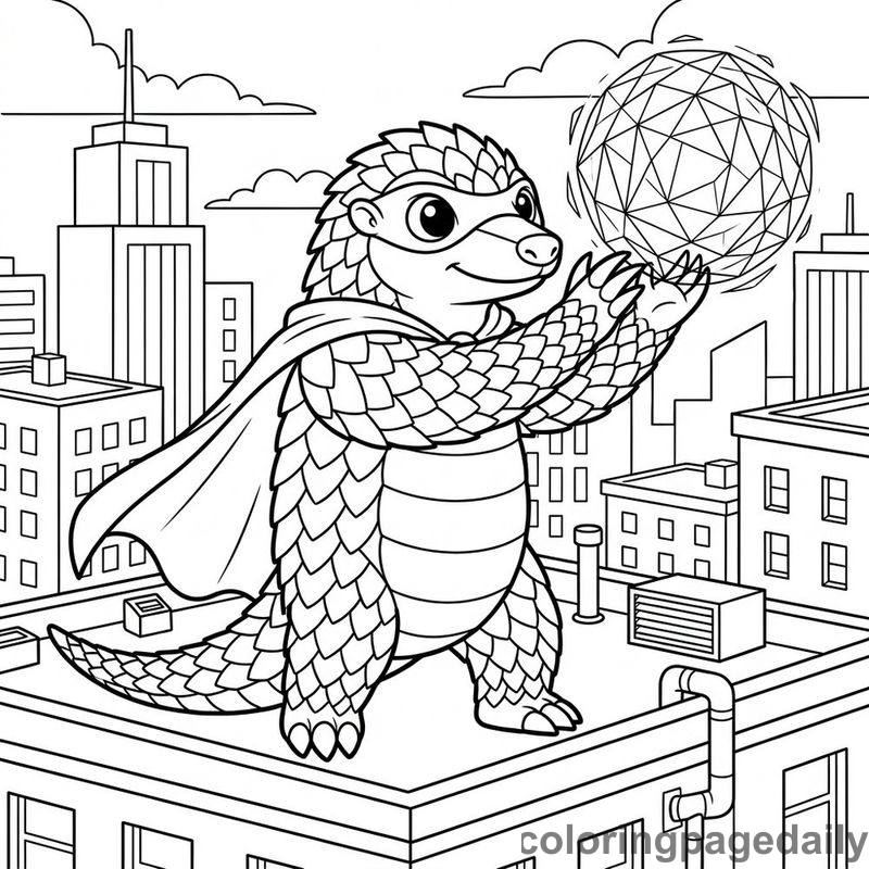 Superhero Pangolin Energy Sphere - Colored reference example