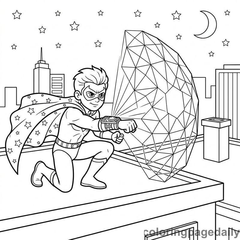 Superhero Projecting Energy Shield - Colored reference example