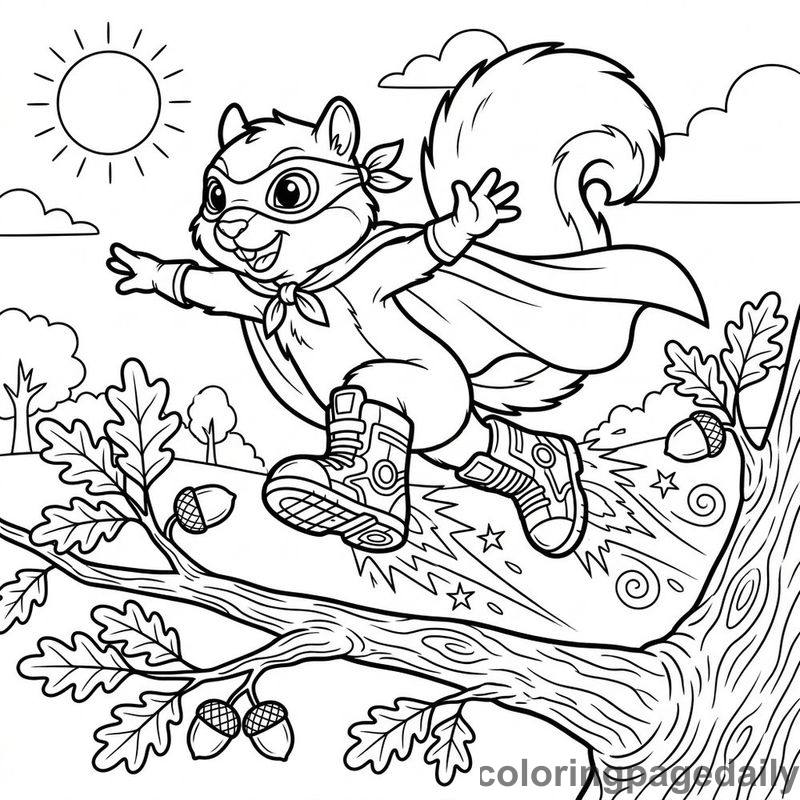 Superhero Squirrel Energy Flight - Colored reference example