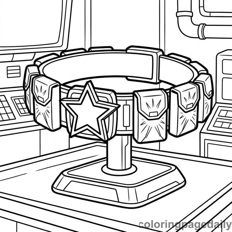Superhero Utility Belt - Daily printable coloring page in Superheroes and Action category