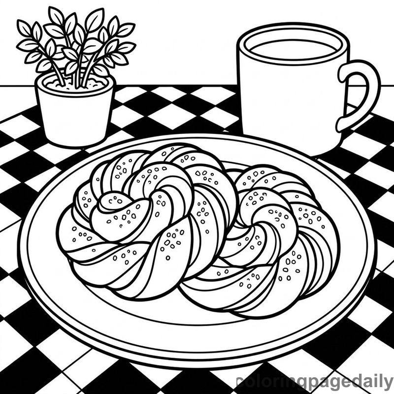 Swedish Cinnamon Buns - Colored reference example
