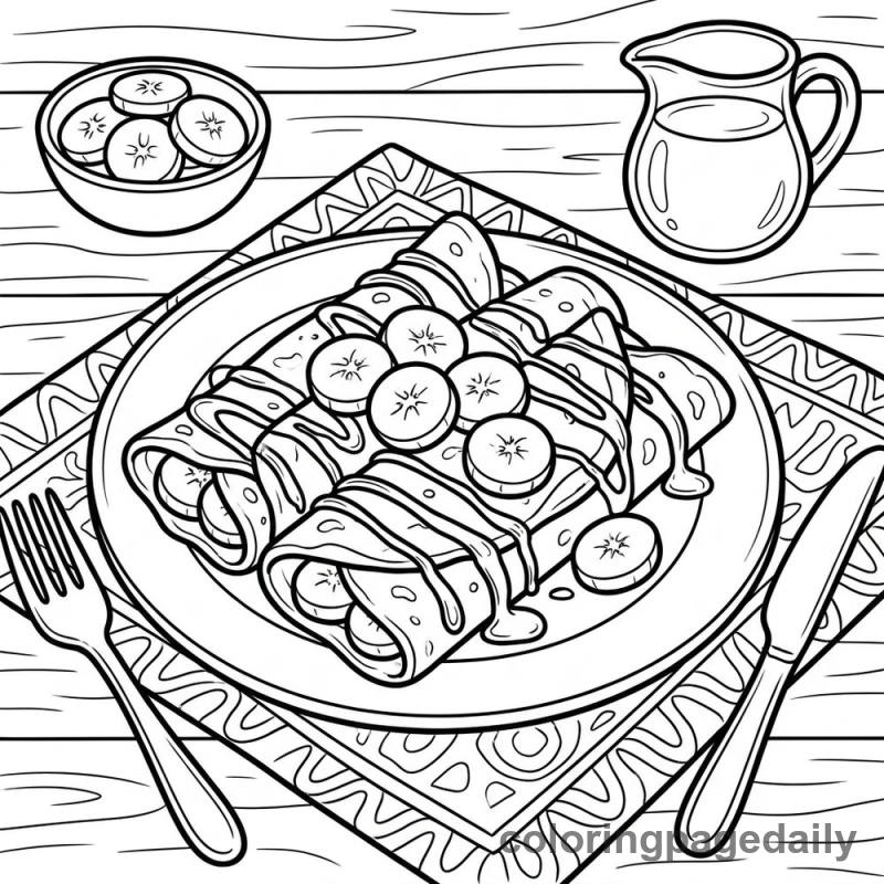 Sweet French Crepes - Colored reference example