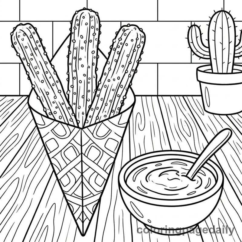 Sweet Mexican Churros - Colored reference example