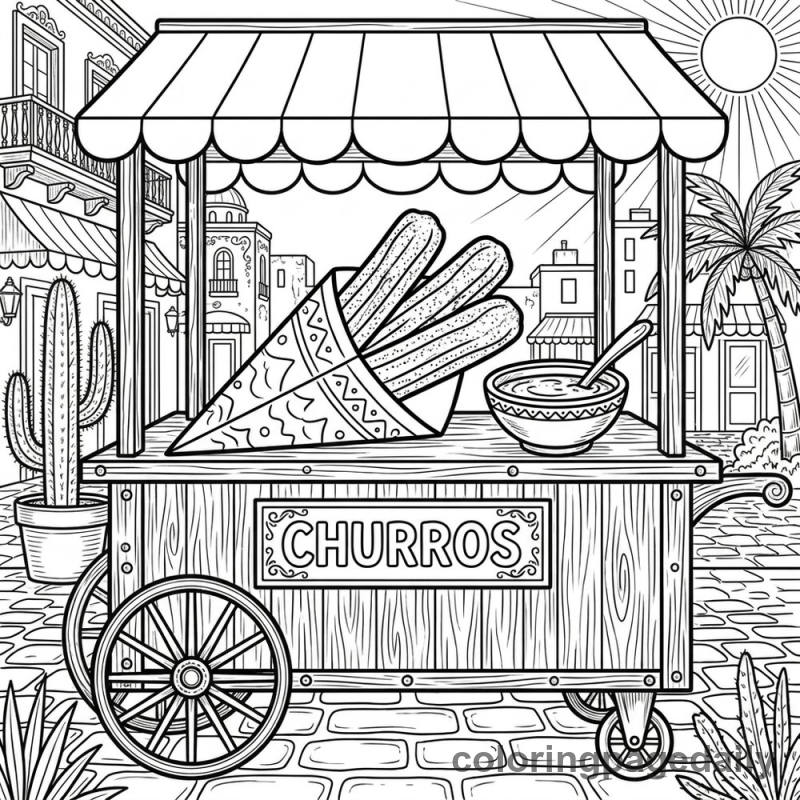 Sweet Mexican Churros - Colored reference example