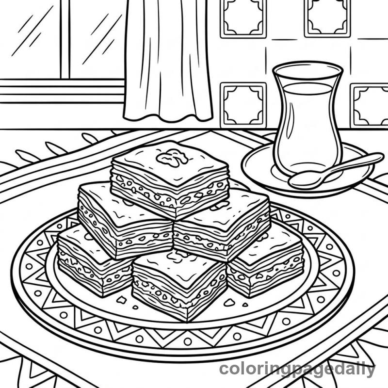 Sweet Turkish Baklava - Colored reference example