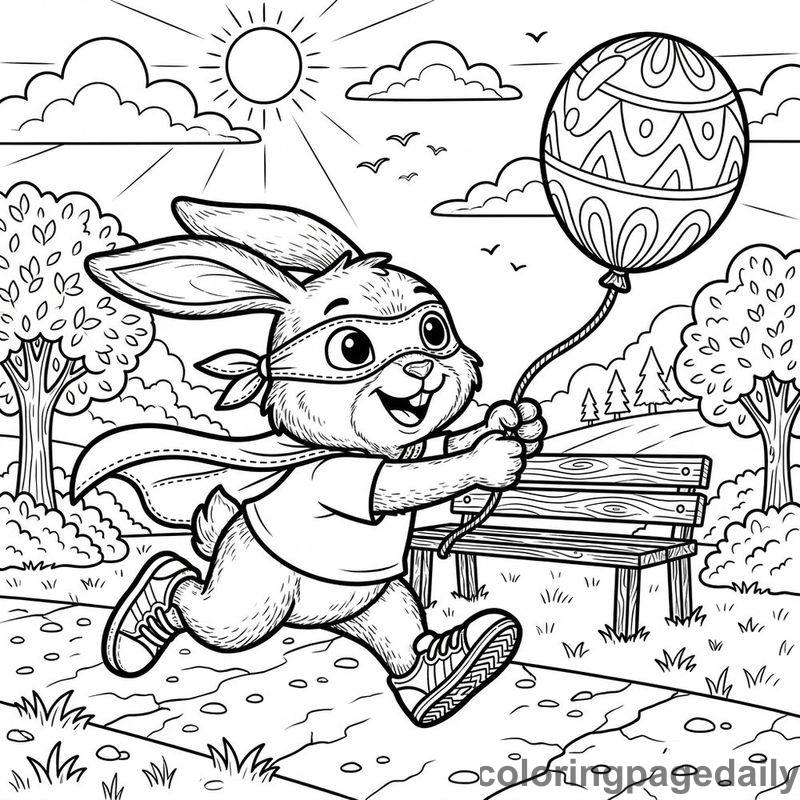 Swift Rabbit Catching Runaway Balloon - Colored reference example