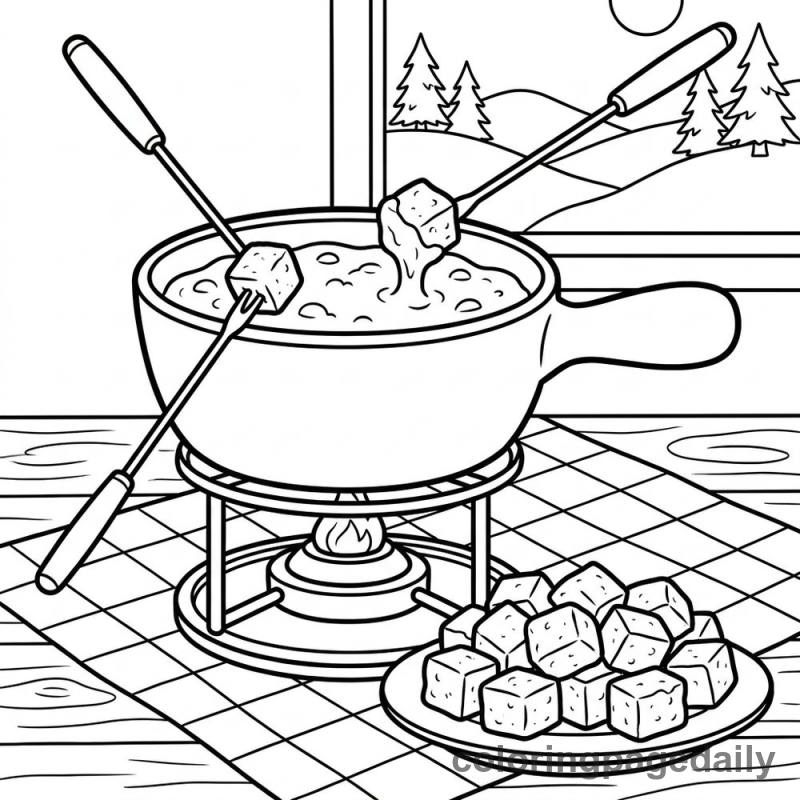 Swiss Cheese Fondue - Colored reference example