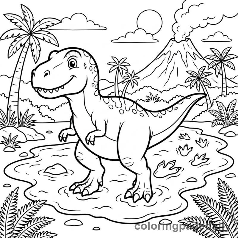 Toby’s Big Muddy Adventure - story illustration coloring page